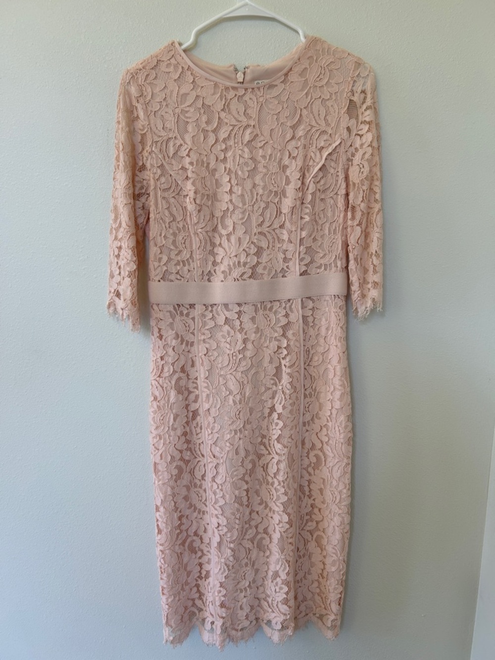New York & Company Dusty Pink Lace Midi Dress